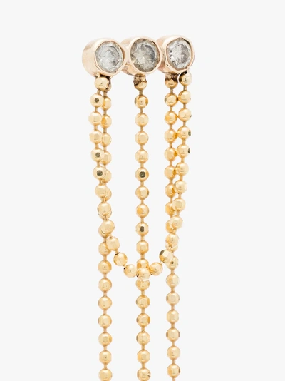 Shop Xiao Wang 14k Yellow Gold Elements Diamond Earrings In Metallic