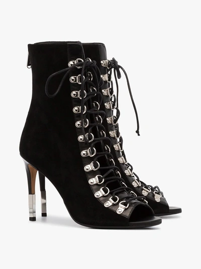 Shop Balmain Club 95 Suede Ankle Boots In Black