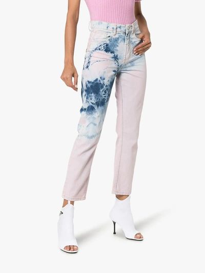 Shop Ashley Williams High-waisted Tye Dye Jeans In Blue