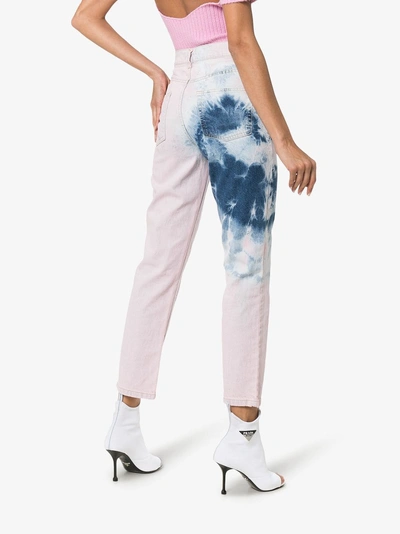 Shop Ashley Williams High-waisted Tye Dye Jeans In Blue