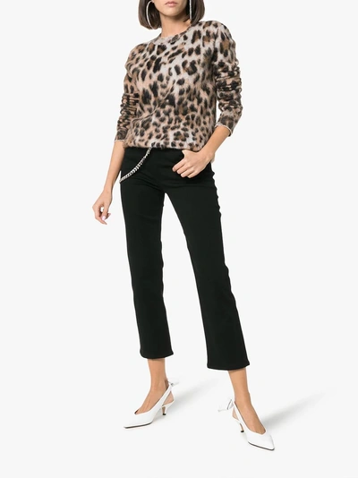 Shop Miaou Tommy Belted Cotton Trousers In Black