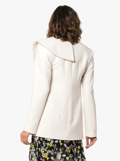 Shop George Keburia Asymmetric Fitted Blazer In White