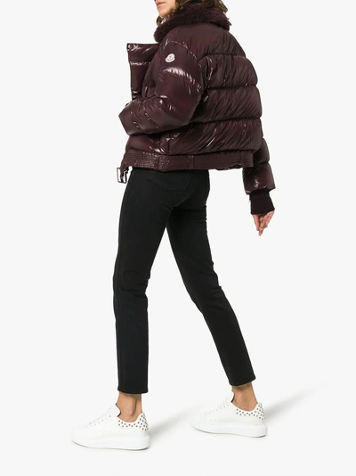 Shop Moncler Foulque Padded Jacket In Purple