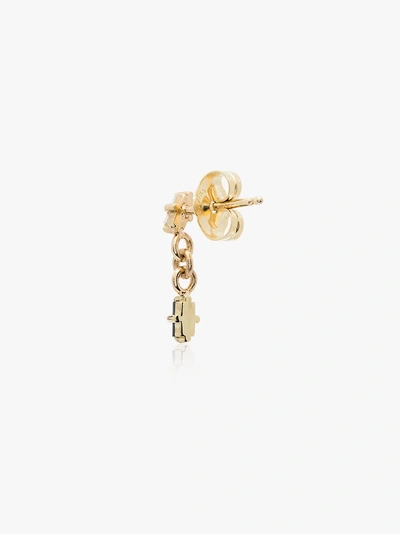 Shop Lizzie Mandler Fine Jewelry 18k Yellow Gold And Black Diamond Drop Single Earring