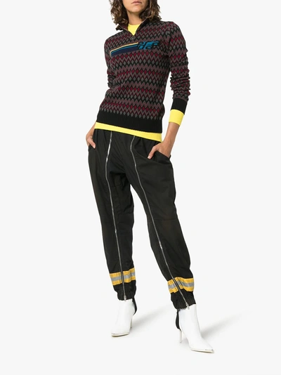 Shop Prada Cashmere Geometric Sweater In Black