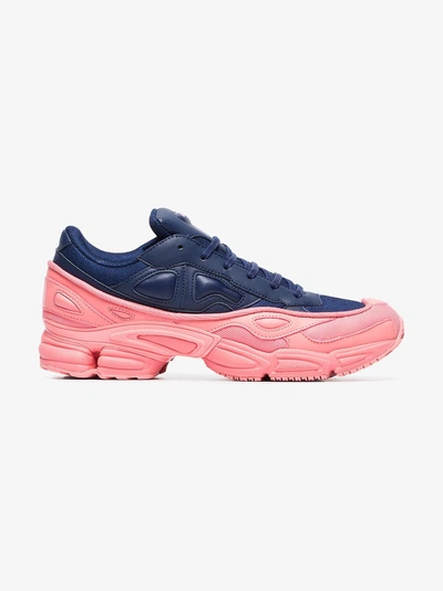 Shop Adidas Originals Adidas By Raf Simons Pink And Blue Ozweego Leather Sneakers