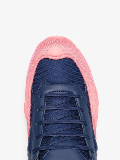 Shop Adidas Originals Adidas By Raf Simons Pink And Blue Ozweego Leather Sneakers