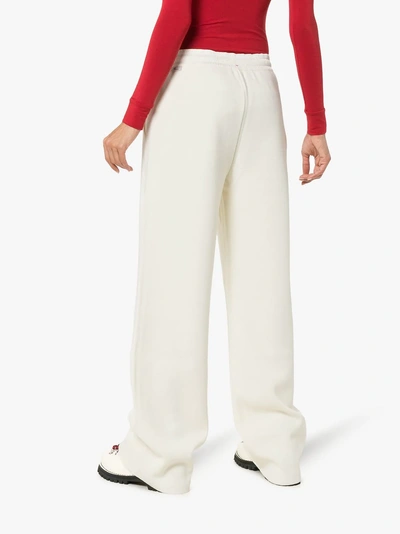 Shop Moncler Grenoble Knitted Virgin Wool Track Pants In White