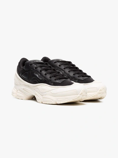 Shop Adidas Originals Adidas By Raf Simons White And Black Ozweego Leather Sneakers
