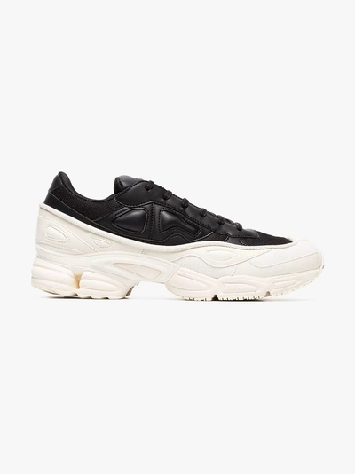 Shop Adidas Originals Adidas By Raf Simons White And Black Ozweego Leather Sneakers