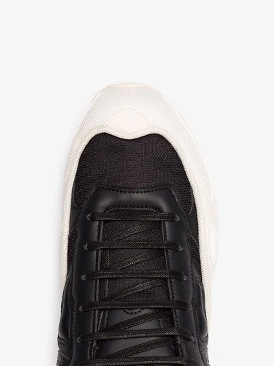 Shop Adidas Originals Adidas By Raf Simons White And Black Ozweego Leather Sneakers