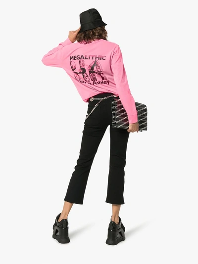 Shop Ashley Williams Stone Head Graphic Cotton T-shirt In Pink