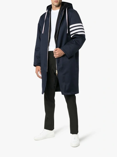 Shop Thom Browne Parka Mit Langen Ärmeln In Blue