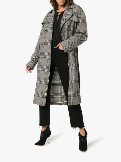 Shop Magda Butrym Checked Double-breasted Coat In Grey