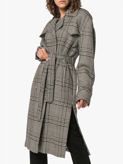 Shop Magda Butrym Checked Double-breasted Coat In Grey