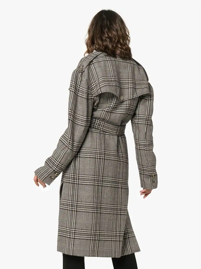 Shop Magda Butrym Checked Double-breasted Coat In Grey