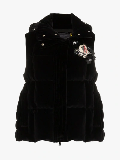 Shop Moncler Genius Embellished Hooded Gilet In Black