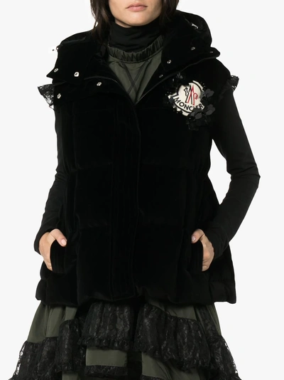 Shop Moncler Genius Embellished Hooded Gilet In Black