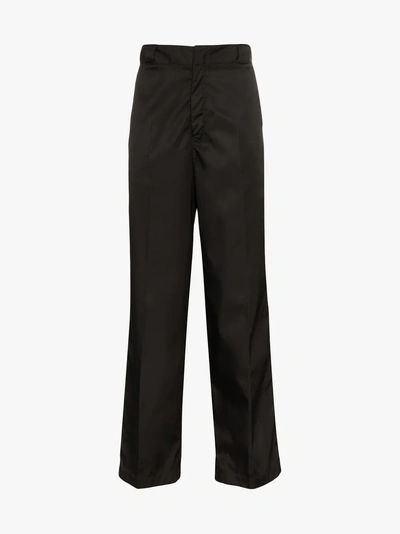 Shop Prada Nylon Gabardine Trousers In Black