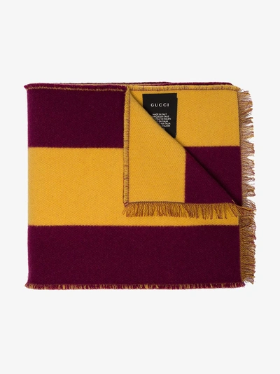Shop Gucci Violet And Yellow Guccy Motif Scarf