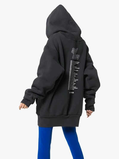 Shop Balenciaga Speed Hunters Boy Band Oversized Cotton-blend Hoodie In Black