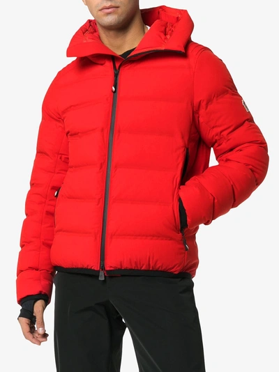 Shop Moncler Hooded Puffer Jacket In Red