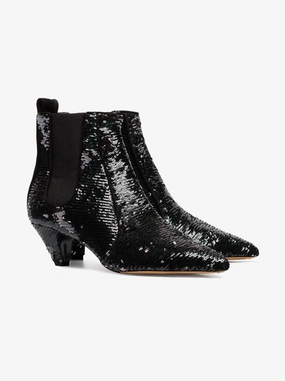 Shop Tabitha Simmons Effie 50 Sequin Ankle Boots In Black