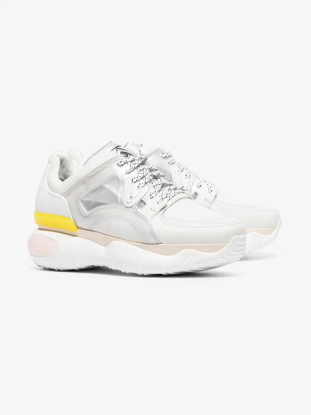 fendi sheer panels chunky sneakers
