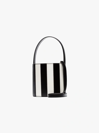 Shop Staud Black Bissett Leather Bucket Bag