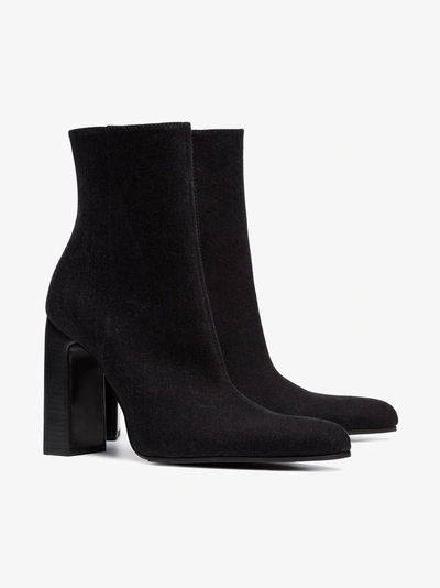 Shop Balenciaga Black Round 110 Denim Ankle Boots