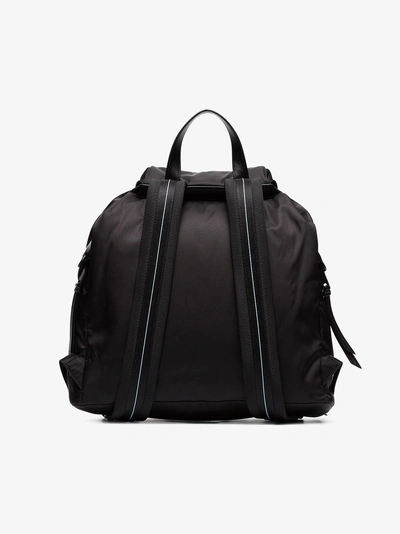 Shop Prada Black Nylon Logo Backpack