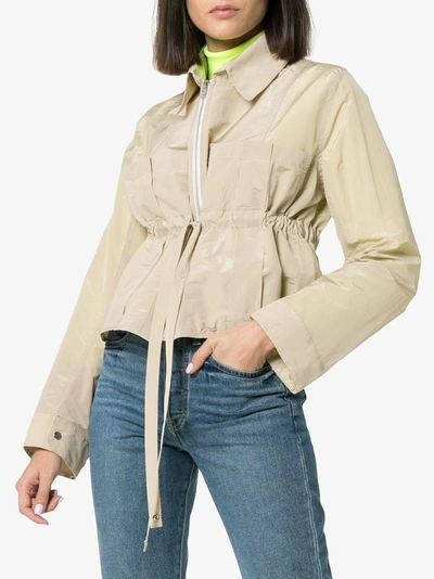Shop Supriya Lele Cropped Drawstring Jacket In Neutrals