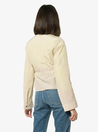 Shop Supriya Lele Cropped Drawstring Jacket In Neutrals