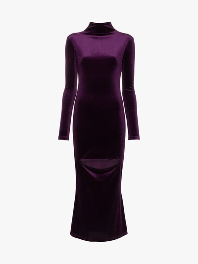 Shop Marta Jakubowski Midikleid Mit Cut-outs In Purple