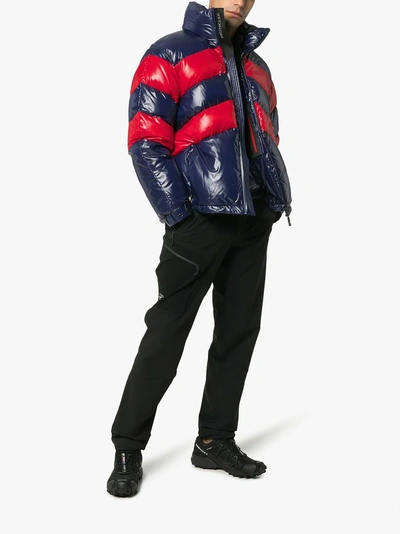 Shop Moncler Hooded Puffer Jacket In Blue