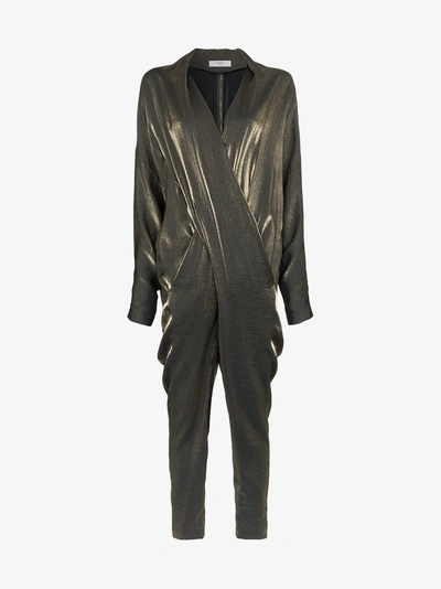 Shop Poiret Drapierter Jumpsuit In Metallic