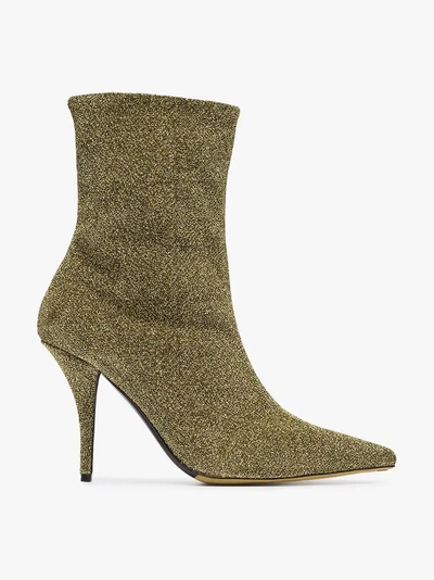 Shop Tabitha Simmons Metallic Eldon 95 Lurex Ankle Boots In Gold