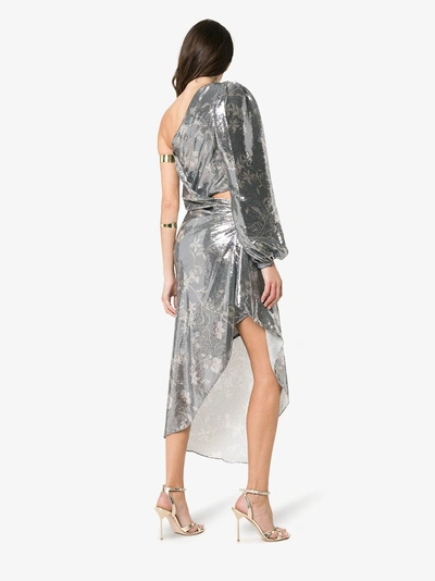 Shop Johanna Ortiz Glassy Orchid One-shoulder Dress In Grey