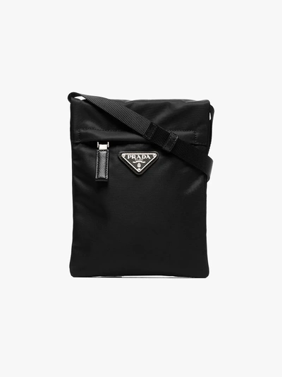 Shop Prada Black Technical Fabric Shoulder Bag