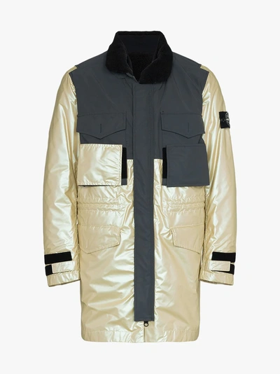 Shop Stone Island 709m1 Tela Reflex Mat Coat In Neutrals