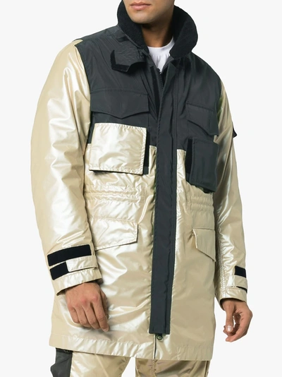 Shop Stone Island 709m1 Tela Reflex Mat Coat In Neutrals