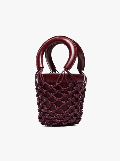 Shop Staud Red Moreau Mini Leather Bucket Bag