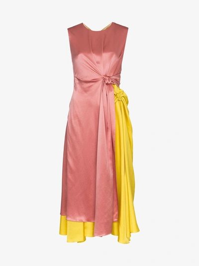 Shop Roksanda Nyimi Knotted Silk Dress In Pink