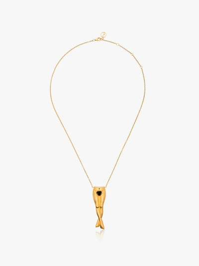 Shop Anissa Kermiche Gold-plated Précieux Pubis Onyx Necklace