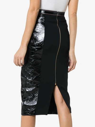 Shop Roland Mouret Birch High Waist Fitted Leather Skirt In Black