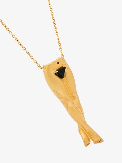 Shop Anissa Kermiche Gold-plated Précieux Pubis Onyx Necklace