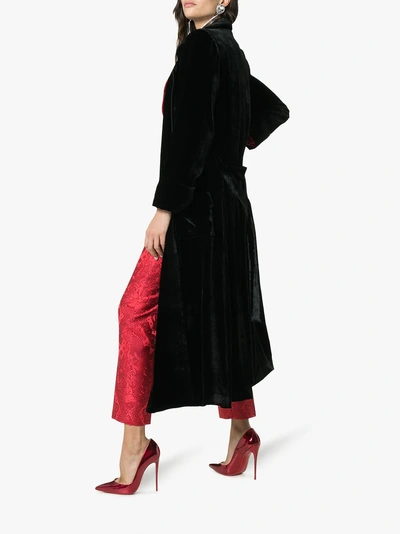 Shop Racil Tie Waist Velvet Robe In Black