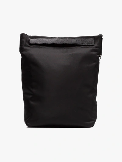 Shop Prada Black Logo Messenger Bag