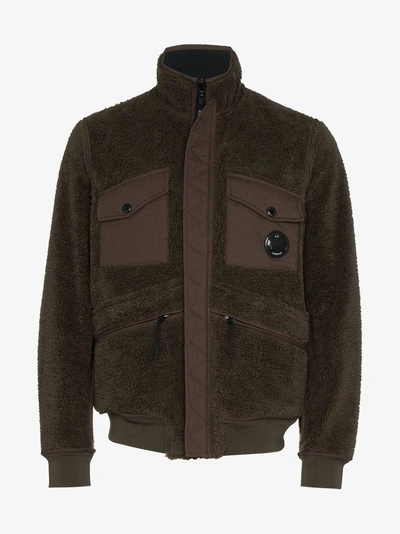 Shop C.p. Company Cp Company Reversible Fleece Jacket In Green