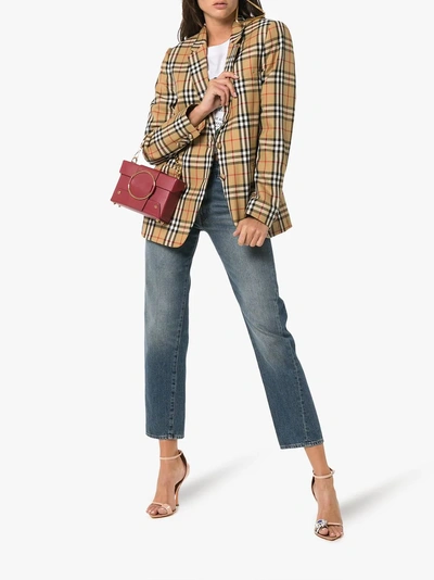 Shop Burberry Vintage Check Tailored Jacket In Yellow